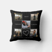 最高のFriends Forever 5フォトコラージュ黒 クッション (裏面)