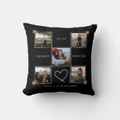 最高のFriends Forever 5フォトコラージュ黒 クッション (正面)