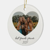 最高のFriends Forever BFFカスタムハート写真年 セラミックオーナメント (左)