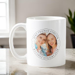 最高のFriends Forever BFFシンプル写真モダン コーヒーマグカップ<br><div class="desc">セリフシンプルデザインで構成され、クラシックタイポグラフィを追加したカスタム。「Friends Forever」最高のは、お友達の写真を丸く囲む</div>