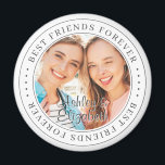 最高のFriends Forever BFFシンプル写真モダン マグネット<br><div class="desc">セリフシンプルデザインで構成され、クラシックタイポグラフィを追加したカスタム。「Friends Forever」最高のは、お友達の写真を丸く囲む</div>