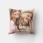 最高のFriends Forever BFFモダン写真パーソナライズされた クッション (裏面)