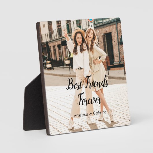 最高のFriends Forever BFFモダン写真パーソナライズされた フォトプラーク (正面)