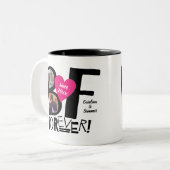 最高のFriends Forever BFF可愛いピンクのハート2-Photo ツートーンマグカップ (正面左)