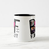 最高のFriends Forever BFF可愛いピンクのハート2-Photo ツートーンマグカップ (中央)