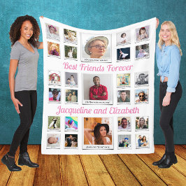 最高のFriends Forever BFF Besties写真と文字 フリースブランケット