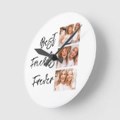 最高のFriends Forever Gift Photo Collage ラウンド壁時計 (傾斜)
