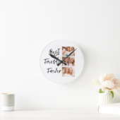 最高のFriends Forever Gift Photo Collage ラウンド壁時計 (ホーム)