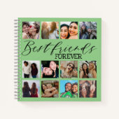 最高のFriends Forever Green 12フォトコラージュ ノートブック (正面)
