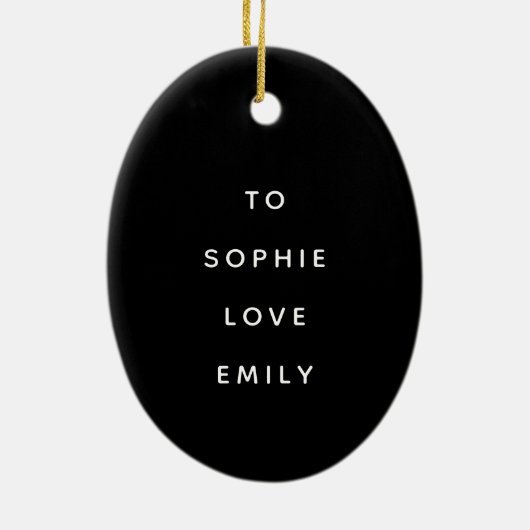 最高のFriends Forever Nameスクリプト白黒黒 セラミックオーナメント (裏面)