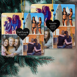 最高のFriends Forever Photo Collage Christmas セラミックオーナメント<br><div class="desc">友人のための完璧な最高のクリスマスの贈り物カスタム写真のオーナメント。最大4枚のInstagram写真をこの両面オーナメントに追加。両側に黒いハートデザインが見られる。四人の名前まで片側で。今年のホリデーシーズンは自分の写真オーナメントでbff'sを驚かせる。</div>