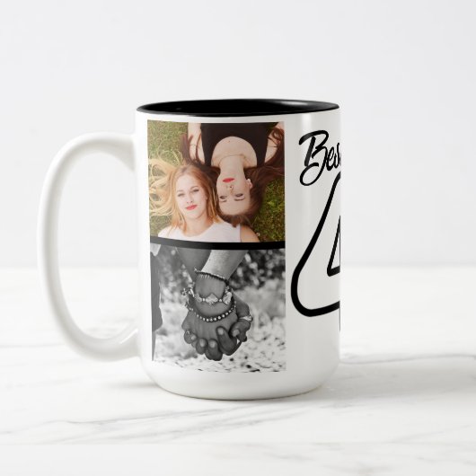 最高のFriends Forever Photo Collage Mag ツートーンマグカップ (左)