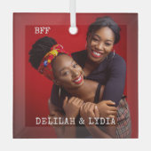 最高のFriends Forever Photo Gift ガラスオーナメント (正面)