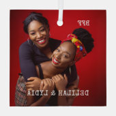 最高のFriends Forever Photo Gift ガラスオーナメント (裏面)