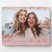 最高のFriends Forever Pinkグリッター写真Keepsake フォトプラーク (正面)