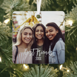 最高のFriends Photo BFF Holiday Chrimas メタルオーナメント