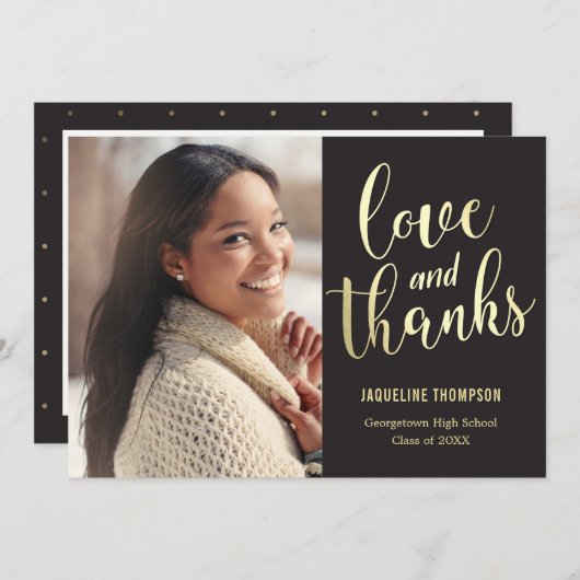 最高のFUTURE EDITABLE COLOR GRADUATION Thank You 招待状 (正面/裏面)