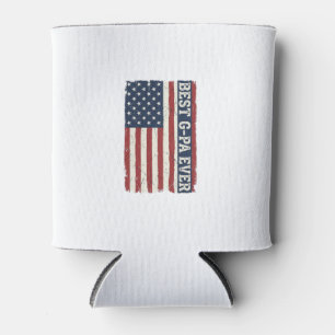 最高のG-PA 愛国フラッグ ヴィンテージTシャツ デザイン 缶クーラー