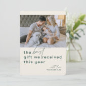 最高のGift写真グリーンホリデー誕生のお知らせ シーズンカード (スタンド正面)