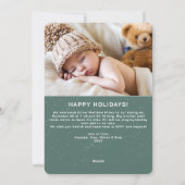 最高のGift写真グリーンホリデー誕生のお知らせ シーズンカード (裏面)