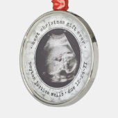 最高のGift Ever超音波ベビー写真フェイク大理石 メタルオーナメント (左)