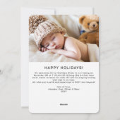 最高のGift Photo Beige Holiday Birth Announcement シーズンカード (裏面)