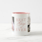 最高のGigi Ever Pink誕生日カスタム2写真 ツートーンマグカップ (中央)