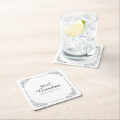 最高のGramona Everスタイリッシュ Black & Whiteフローラ スクエアペーパーコースター (インサイチュ)