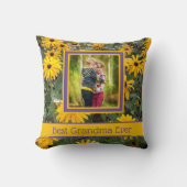 最高のGramona Ever – 明るい黄色の花写真 クッション (正面)