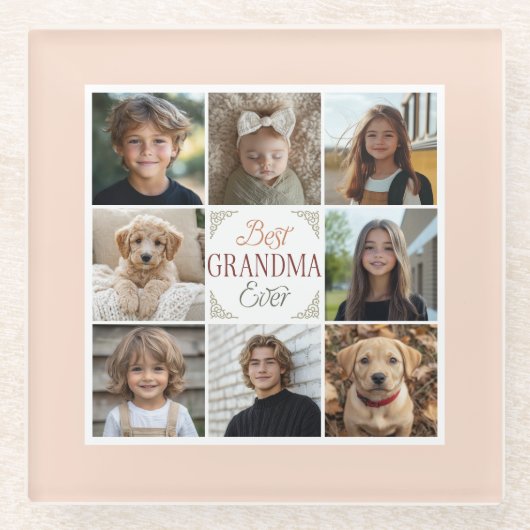 最高のGramona Ever 8 Photo Collage ガラスコースター (正面)