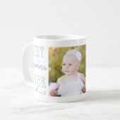 最高のGramona Ever Purpleティール（緑がかった色）カスタム写真 コーヒーマグカップ (正面左)