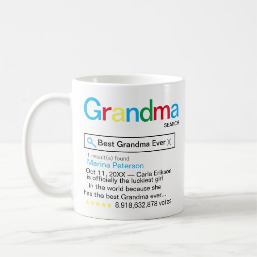 最高のGramona Ever Search Engineの結果メッセージ コーヒーマグカップ (左)