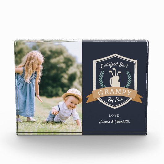 最高のGrampy |ゴルフのおじいちゃん フォトブロック (正面)