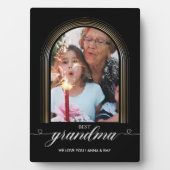 最高のGRANDAハートスクリプトエレガント金ゴールドフレーム写真 フォトプラーク (正面)