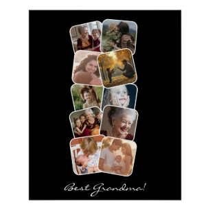 最高のGranda 10フォトブラック背景コラージュ ポスター