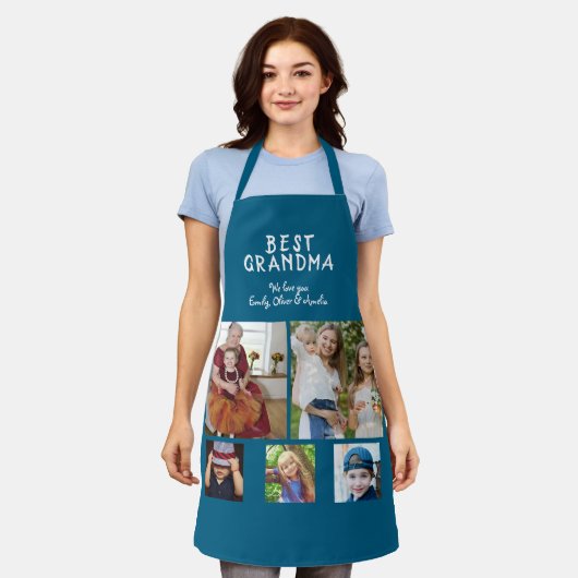 最高のGranda 5 Photo Collage Keepsake エプロン (着用した状態)