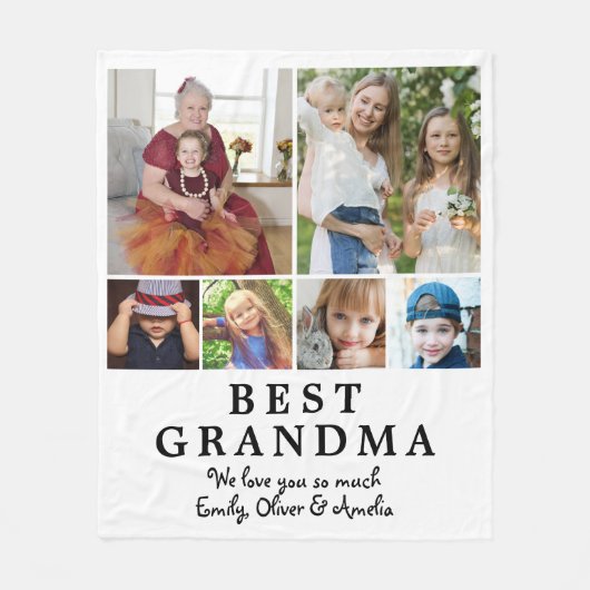 最高のGranda 6 Photo Collage Keepsake フリースブランケット (正面)