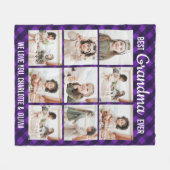 最高のGranda Everカスタム Plaid 9フォト祖母 フリースブランケット (正面(横))