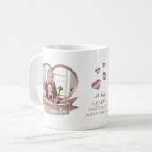 最高のGranda Everバラ金ゴールドハート写真と名前 コーヒーマグカップ (正面左)