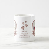 最高のGranda Everバラ金ゴールドハート写真と名前 コーヒーマグカップ (中央)