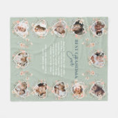 最高のGranda Everフローラハート写真ギフト フリースブランケット (正面(横))