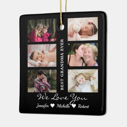 最高のGranda Ever写真カスタム孫の名前 セラミックオーナメント (左)