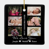 最高のGranda Ever写真カスタム孫の名前 セラミックオーナメント (裏面)