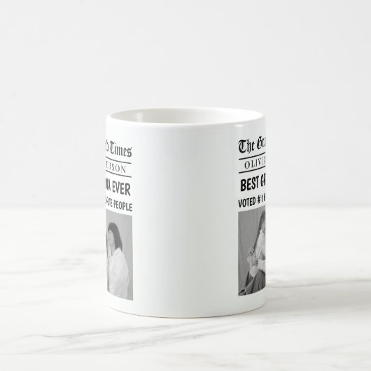 最高のGranda Ever写真カスタム新聞の見出し コーヒーマグカップ (中央)