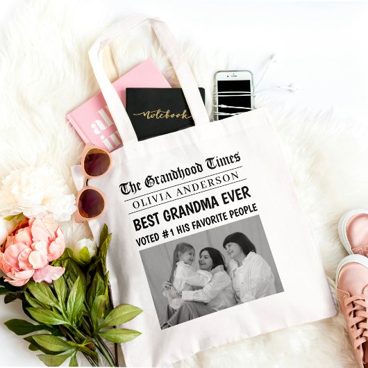 最高のGranda Ever写真カスタム新聞の見出し トートバッグ