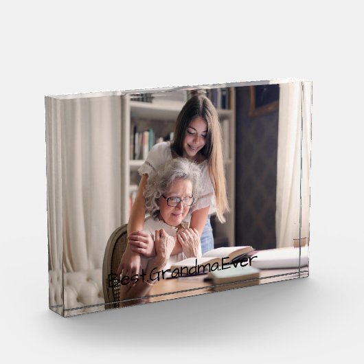 最高のGranda Ever写真パーソナライズされた引用文 フォトブロック (左)