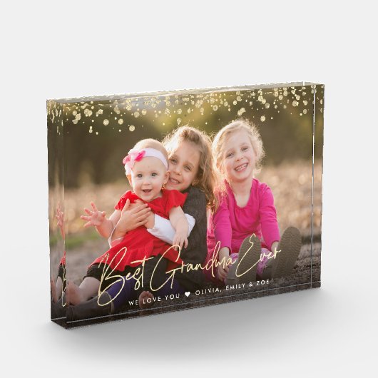 最高のGranda Ever金ゴールドグリッタースクリプト名前をカスタムする フォトブロック (左)