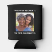 最高のGranda Ever パーソナライズされた Photo Black 缶クーラー (裏面)