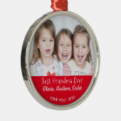 最高のGranda Ever パーソナライズされた Photo Christmas メタルオーナメント (右)