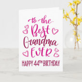 最高のGranda Ever 44誕生日タイポグラフィ カード (黄色い花)